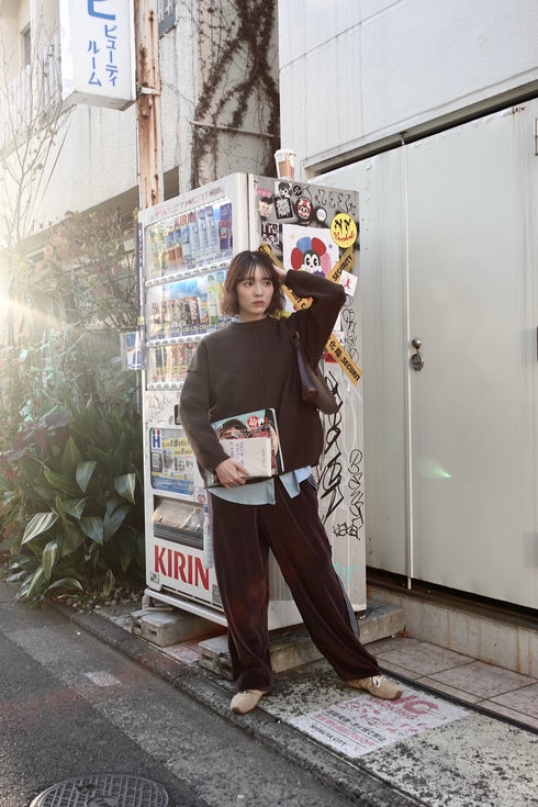 ベロアラインルーズパンツ